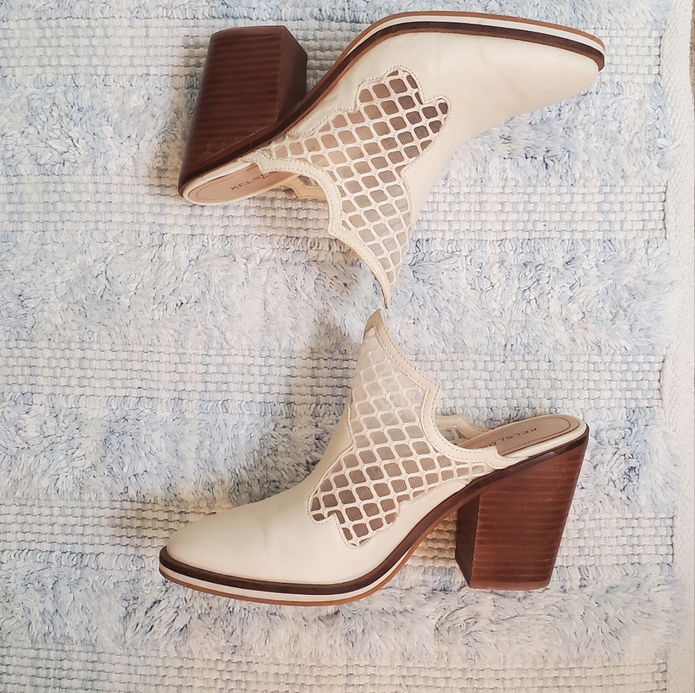 Western style lace block heels